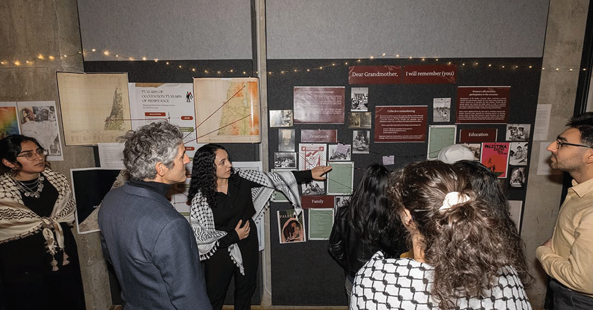Student projects on display in the William Doo Auditorium.